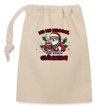 Drôle de dicton sur le vin chaud pour le marché de Noël - Sac cadeau en coton avec cordon (14 x 20 cm) - nature - Devant