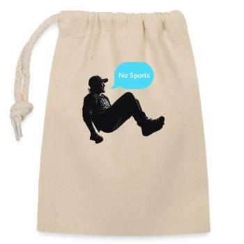 No Sports - Closable cotton gift bag (14x20cm) - nature - Front