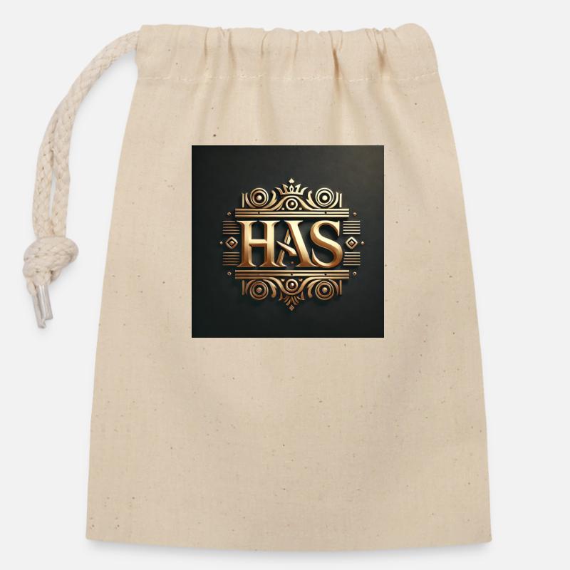 HAS - Sac cadeau en coton avec cordon (14 x 20 cm) - nature