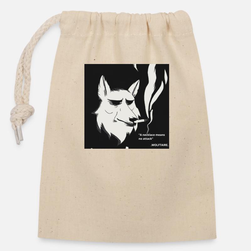 WOLFTAIRE - Sac cadeau en coton avec cordon (14 x 20 cm) - nature