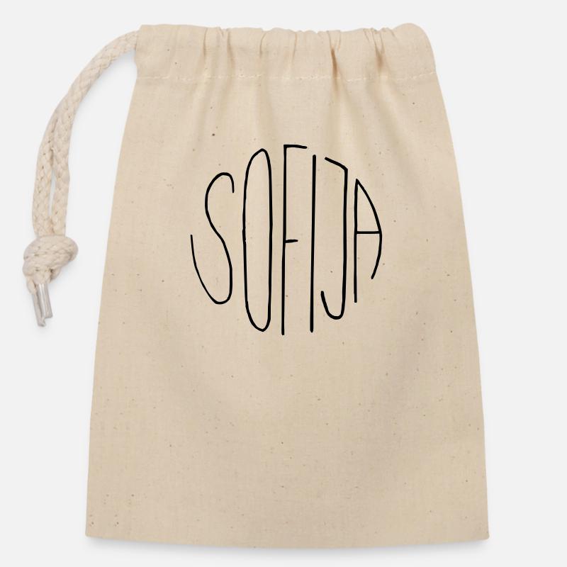 Sofija - Closable cotton gift bag (14x20cm) - nature