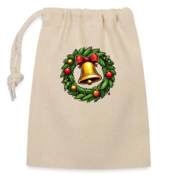 Cloche de couronne - Sac cadeau en coton avec cordon (14 x 20 cm) - nature - Devant