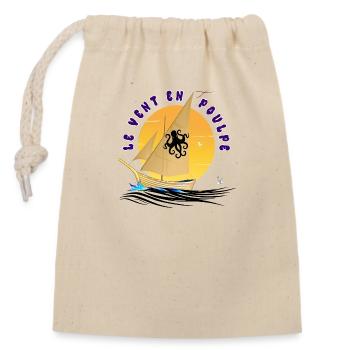 Boat The Wind in Octopus Unique Octopus Design - Closable cotton gift bag (14x20cm) - nature - Front