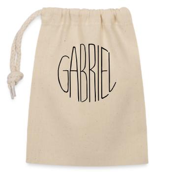 Gabriel - Closable cotton gift bag (14x20cm) - nature - Front