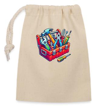 Tool Toolbox - Closable cotton gift bag (14x20cm) - nature - Front