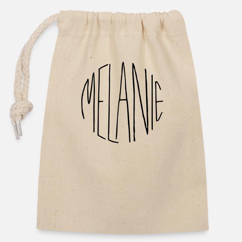 Melanie - Sac cadeau en coton avec cordon (14 x 20 cm) - nature