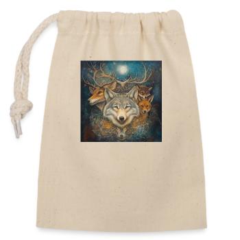 Esotericism Spirituality Mysticism Wolf, Fox, Deer, - Closable cotton gift bag (14x20cm) - nature - Front