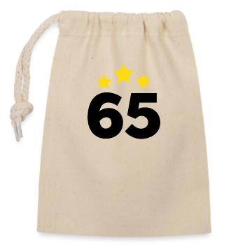 65 Years Star - 65th Anniversary Gift - Closable cotton gift bag (14x20cm) - nature - Front