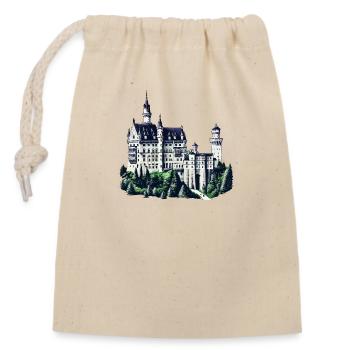 Schloss Neuschwanstein - Sac cadeau en coton avec cordon (14 x 20 cm) - nature - Devant