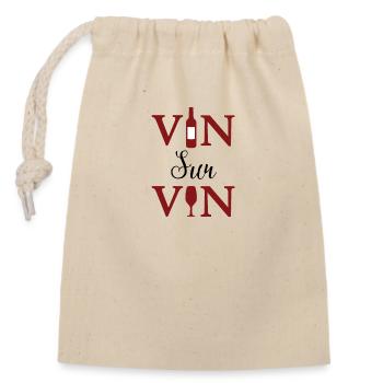 VIN SUR VIN ! - Jeux de Mots - Francois Ville - Sac cadeau en coton avec cordon (14 x 20 cm) - nature - Devant