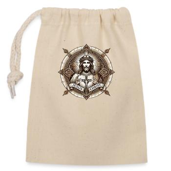 Jesus Christ Antiq Logo - Closable cotton gift bag (14x20cm) - nature - Front