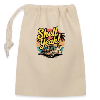 Shell Yeah - Verschließbarer Geschenkbeutel aus Baumwolle (14x20cm) - Natur - Vorne