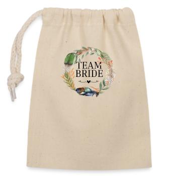 Team bridle wreath boho flowers - Closable cotton gift bag (14x20cm) - nature - Front