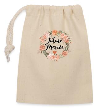 Future mariée florale watercolor - assorti - Sac cadeau en coton avec cordon (14 x 20 cm) - nature - Devant