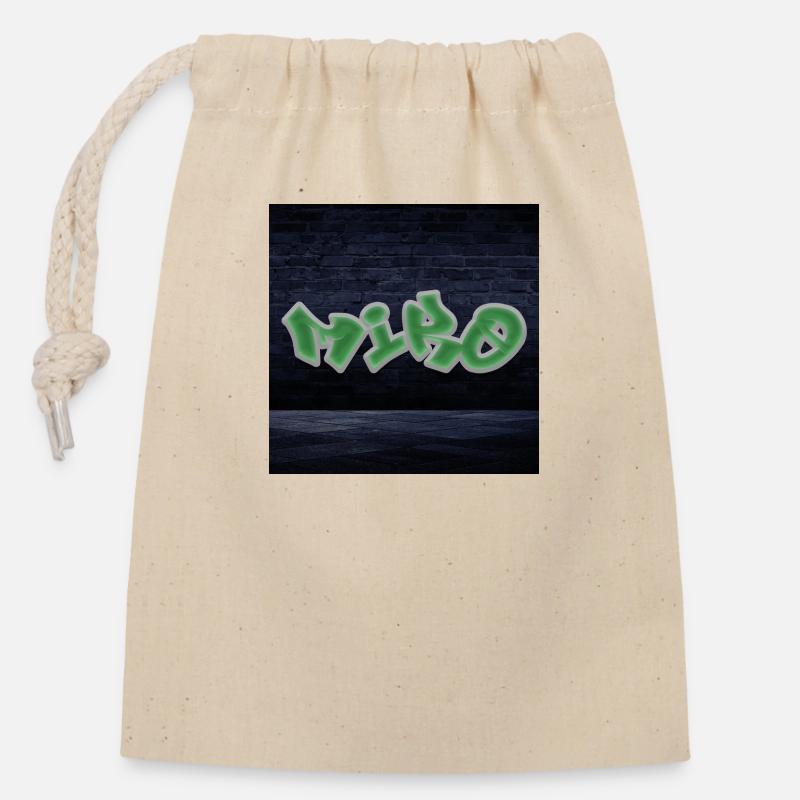 Miro - Closable cotton gift bag (14x20cm) - nature