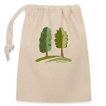 Tree - Closable cotton gift bag (14x20cm) - nature - Front