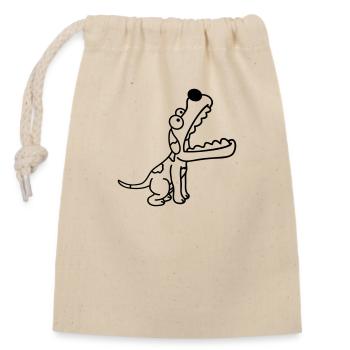 chien grande bouche museau faim regarder vers le haut - Sac cadeau en coton avec cordon (14 x 20 cm) - nature - Devant
