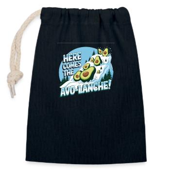 Here comes the Avo-Lanche - Closable cotton gift bag (14x20cm) - navy - Front