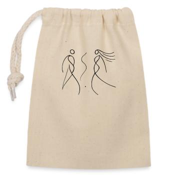 Lovers - Liebende - Closable cotton gift bag (14x20cm) - nature - Front