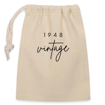 Anniversaire 1948 vintage - Sac cadeau en coton avec cordon (14 x 20 cm) - nature - Devant