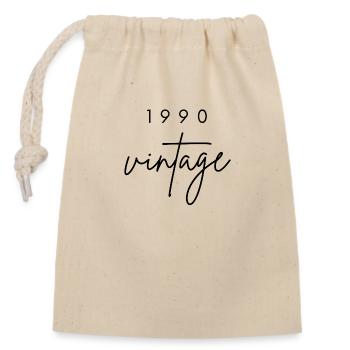 Anniversaire 1990 vintage - Sac cadeau en coton avec cordon (14 x 20 cm) - nature - Devant
