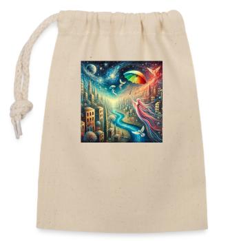 The Glowing Umbrella - Closable cotton gift bag (14x20cm) - nature - Front