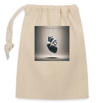 The threads of emotions - Closable cotton gift bag (14x20cm) - nature - Front