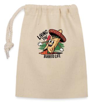 Vivre la vie de burrito - Funny Foodie - Sac cadeau en coton avec cordon (14 x 20 cm) - nature - Devant