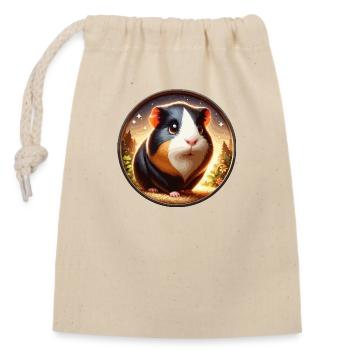 Guinea pig at night - Closable cotton gift bag (14x20cm) - nature - Front