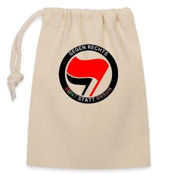 Antifa - Coloré au lieu de brun - Sac cadeau en coton avec cordon (14 x 20 cm) - nature - Devant