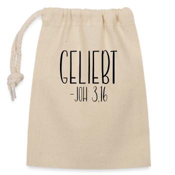 bien-aimé - Sac cadeau en coton avec cordon (14 x 20 cm) - nature - Devant
