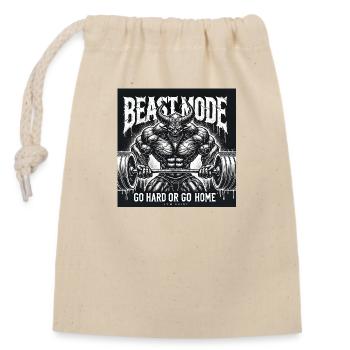 Mode logo - Sac cadeau en coton avec cordon (14 x 20 cm) - nature - Devant
