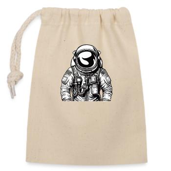 astronaute 5 - Sac cadeau en coton avec cordon (14 x 20 cm) - nature - Devant