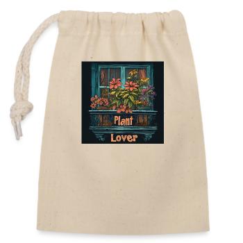 Plant lover - Closable cotton gift bag (14x20cm) - nature - Front