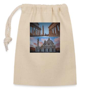 Villes italiennes - Sac cadeau en coton avec cordon (14 x 20 cm) - nature - Devant