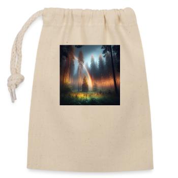Regenbogen Wald - Verschließbarer Geschenkbeutel aus Baumwolle (14x20cm) - Natur - Vorne