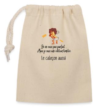 Je ne suis pas parfait - Sac cadeau en coton avec cordon (14 x 20 cm) - nature - Devant