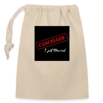 Je me suis marié - Sac cadeau en coton avec cordon (14 x 20 cm) - nature - Devant