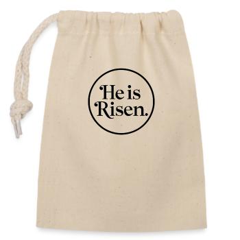 Il est ressuscité - Sac cadeau en coton avec cordon (14 x 20 cm) - nature - Devant