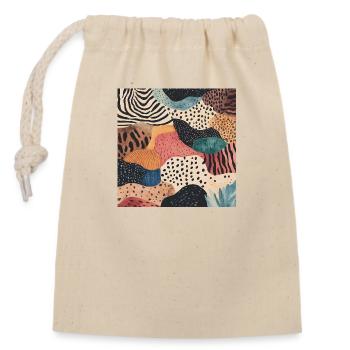 Diversity pattern - Closable cotton gift bag (14x20cm) - nature - Front