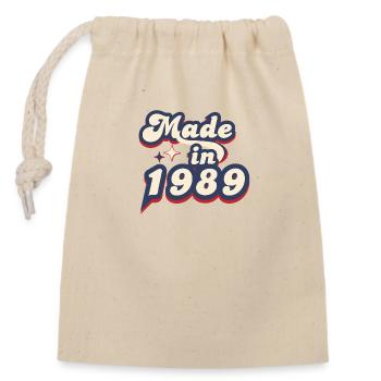 Made in 1989 Retro - Closable cotton gift bag (14x20cm) - nature - Front