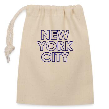 New York City - NYC - NY - Manhattan - Brooklyn - Closable cotton gift bag (14x20cm) - nature - Front