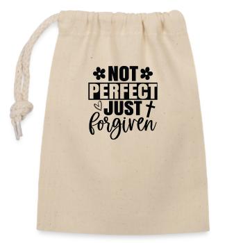 Not perfect just forgiven - Verschließbarer Geschenkbeutel aus Baumwolle (14x20cm) - Natur - Vorne