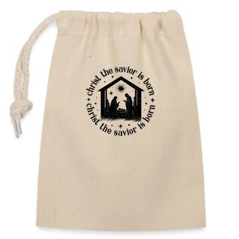 Naissance du Christ Sauveur - Sac cadeau en coton avec cordon (14 x 20 cm) - nature - Devant