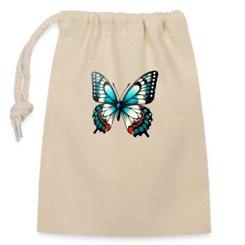 Kawaii Butterfly - Sac cadeau en coton avec cordon (14 x 20 cm) - nature - Devant