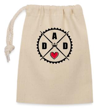 Dad Heart - Closable cotton gift bag (14x20cm) - nature - Front