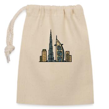 Horizon de Dubaï - Sac cadeau en coton avec cordon (14 x 20 cm) - nature - Devant