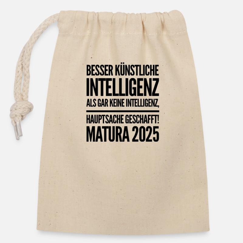 Matura 2025 - Closable cotton gift bag (14x20cm) - nature
