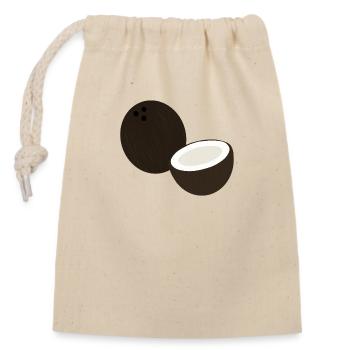 Kokosnuss - Verschließbarer Geschenkbeutel aus Baumwolle (14x20cm) - Natur - Vorne