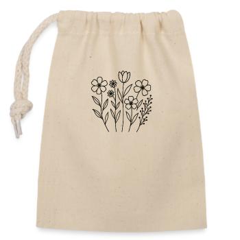 Floral Graphic - Closable cotton gift bag (14x20cm) - nature - Front